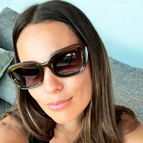 Imagen 2 de 7 de Anteojos Sol Infinit By Pampita Renoir Oliva Lente Degradé