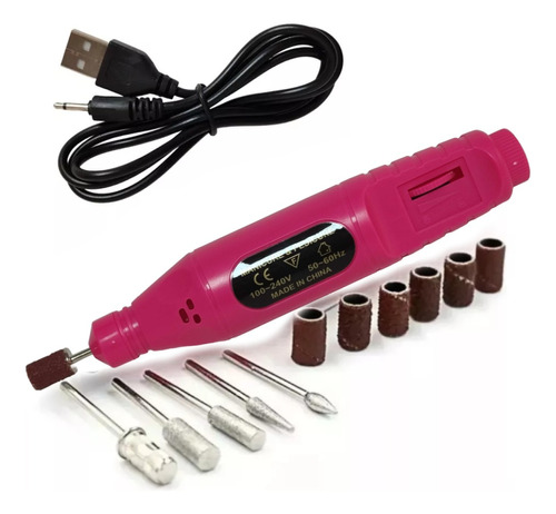 Torno Electrico Profesional + Kit De Fresas Manicura Uñas