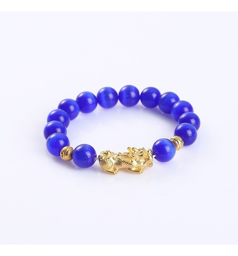 Hefu Feng Shui - Pulseira Pi Xiu Olho De Gato Azul Safira
