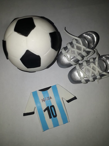 Adorno De Futbol. Pelota + Remera + Botines. Porcelana Fria 