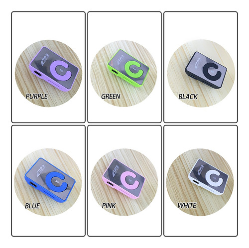 Mini Espelho Clipe Mp3 Player Portátil Moda Esporte Usb