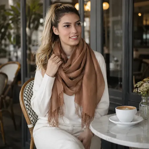 Cachecol Echarpe Pashmina Lenço Xale Lisa Moda Chocolate Masculino