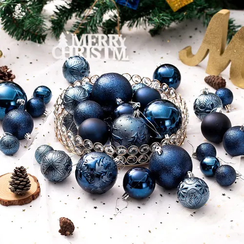 Adornos De Navidad Para Arboles De Navidad, Azul Nocturno In