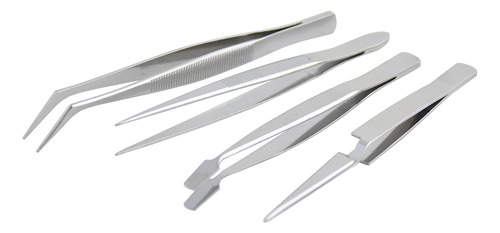 Juego De Pinzas De Presición Tipo Tweezer, 4 Piezas 10 Pzs