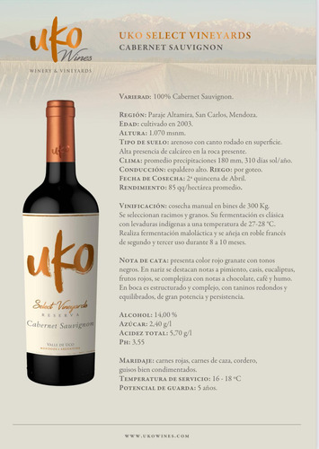 Uko Select Vineyards Cabernet Sauvignon 750ml