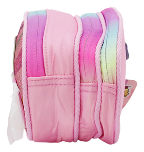 Lapicera Estuchera Escolar Triple Compartimento Dona Cake Rosa Lisa