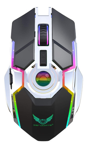 Mouse Inalambrico Recargable Rgb Glow 2 4g Ergonomico Diseño