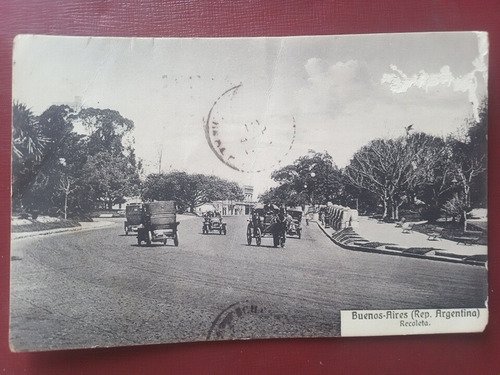 Buenos Aires Postal 1918 Recoleta Autos Carruaje Hermosa 