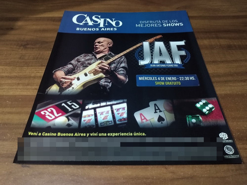 (pc612) Publicidad Jaf * Casino Buenos Aires * 2016