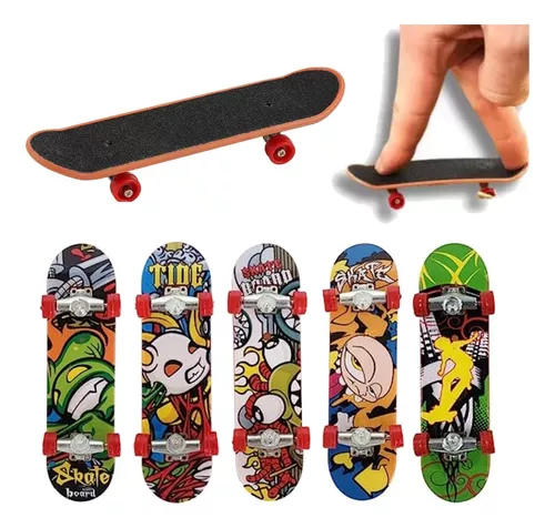 Kit 5 Skate De Dedo Fingerboard Sk8 Truck Lixa Miniatura