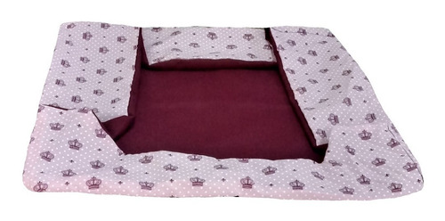 Capa Para Cama Pet 70x70cm Pets Até 15kg (sem  Enchimentos) Cor VINHO COROINHAS