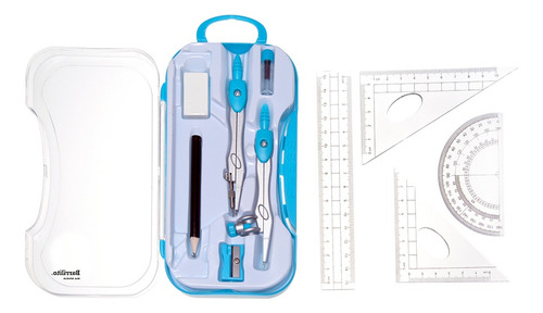 Estuche Juego De Geometría Con Compás Barrilito 8054ejg