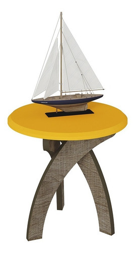 Mesa lateral, telefone, mesa de cabeceira Bertolini Jade Cinnamon Yellow