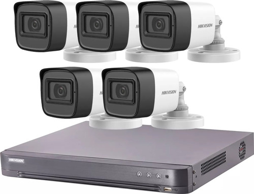Kit Seguridad Hikvision Dvr 8 + 5 Camaras 2mp Full Hd 1080p