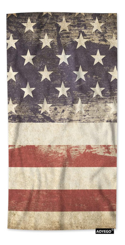 Toallas De Playa Con Bandera Estadounidense Aoyego, Bandera 