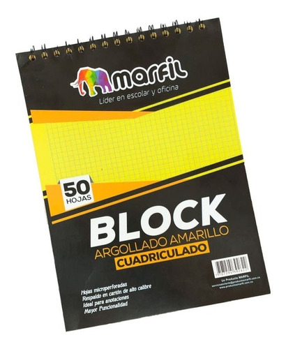 Block Argollado Amarillo Carta Cuadrado Marfil Taydem