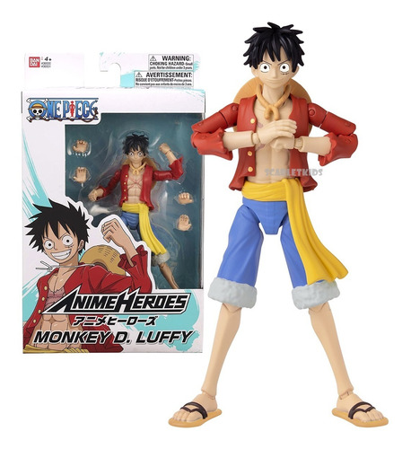 One Piece Monkey D Luffy Anime Heroes Bandai Orig Scarlet