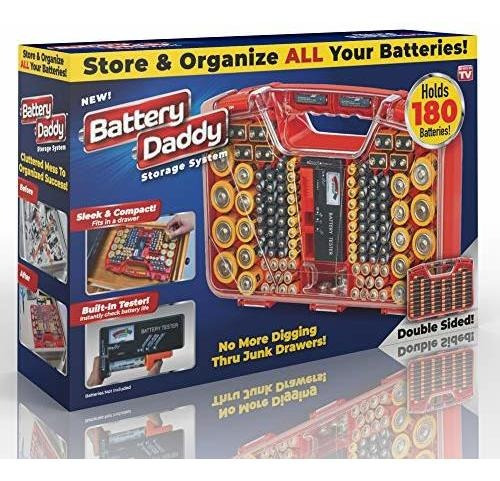 Ontel Battery Daddy 180 - Organizador De Baterías Y Estuche 