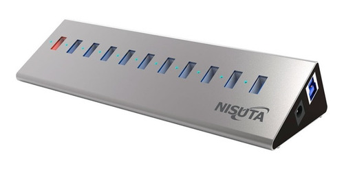 Hub Nisuta 10 Puertos Usb 3.0 De Carga Rapida Nsuh113q+1qc