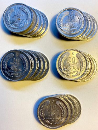 24 Monedas De 10 Pesos 1 Condor De Chile