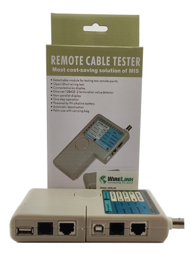 Probador 4 En 1 Lan Tester De Cable De Red Rj-45 Bnc