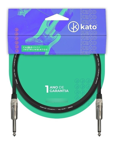 Cabo De Instrumento Kato P10/p10 Guitarra 5 Mts Preto Angelo