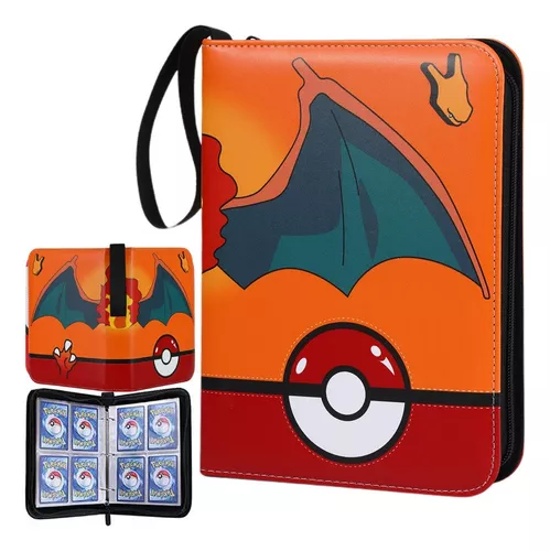 Porta 400 Cards Pokémon Charizard Album Fichario Com Ziper