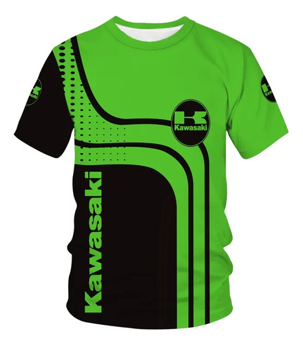 Camiseta De Hombre De Moda Con Estampado 3d De Kawasaki