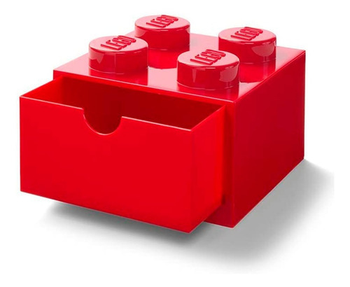 Imagen 2 de 4 de Lego Contenedor Cajon Desk 4 Bloque Apilable De Escritorio Color Rojo