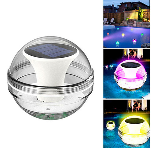 Lampara Led Luz Solar Flotante Recargable Piscina Jardin Rgb