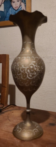 Florero Jarrón De Bronce Vintage (Usado)