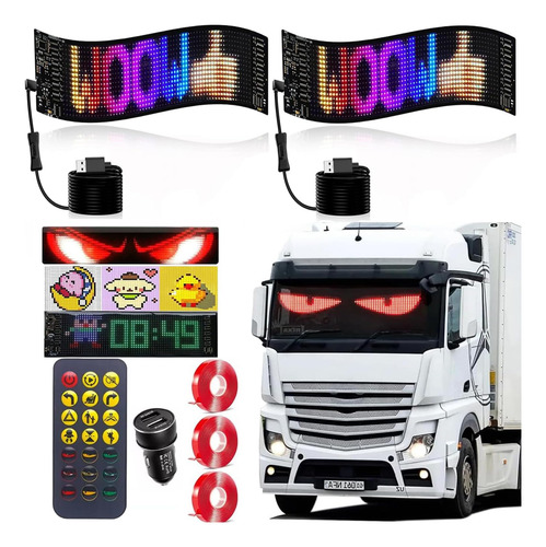 2pcs Programable Pantalla Flexible Led Devil Ojos 12x59.5cm Multicolor