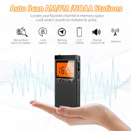 Radio Portátil Am Fm Mini Radio Estéreo De Bolsillo Para Gim