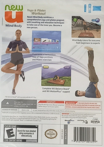 Videojuego Wii Yoga Y Pilates Para Tabla De Ejercicios Wii