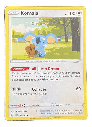 Komala Carta Pokémon Original Tcg Inglés