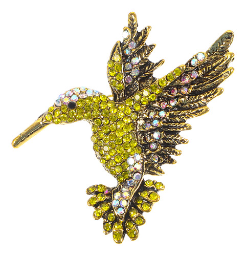 Broche Con Forma De Pájaro Dorado, Unisex, Con Incrustacione