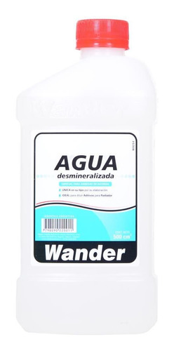 Agua Desmineralizada  Wander X 500 Cc X 12 Un.