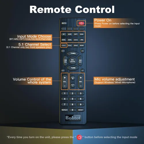 Sistema De Sonido Envolvente Bobtot 800w 5.1 Hdmi Arc