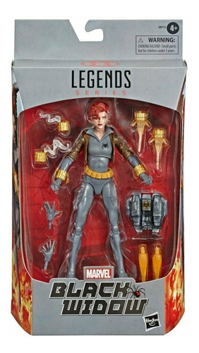 Marvel Legends Grey Suit Black Widow Viúva Negra 15 Cm