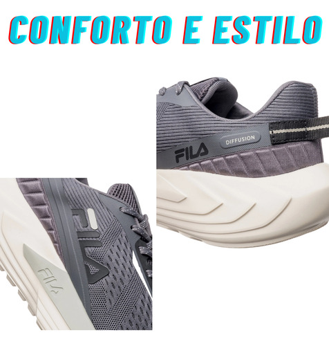 Tênis Diffusion Fila Masculino Corrida Confortável Macio