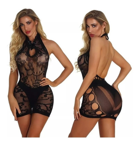 Moda Lencería Sexy Babydoll Vestido De Encaje Una Pieza 2.