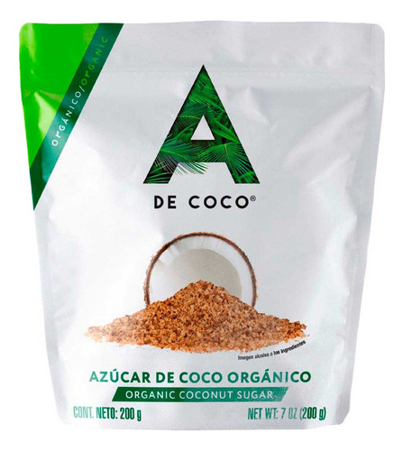 Azúcar De Coco Orgánica 200 Gr A De Coco Caja 20 Pzs Kosher
