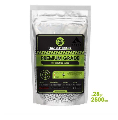 Imagem 1 de 7 de Munição Airsoft Bbs Bolinha Esfera Bio Attack Premium 0.28g