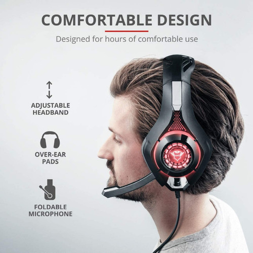 Imagem 6 de 8 de Headset Gaming Trust Gxt313 Nero Led 40mm Usb 3.5mm