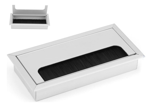 Pasacables Rectángulos De Escritorio Aluminio Polivalente