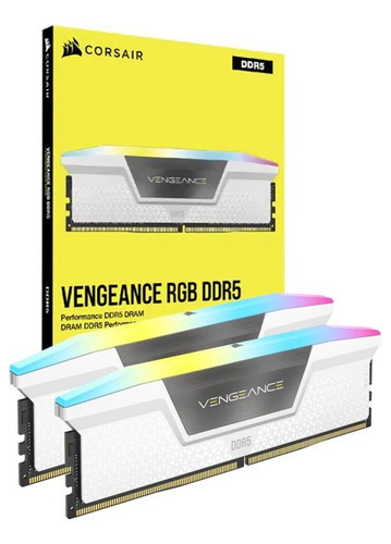 Memoria DDR5 blanca Corsair Vengeance Rgb, 2 unidades de 32 GB, 6000 MHz