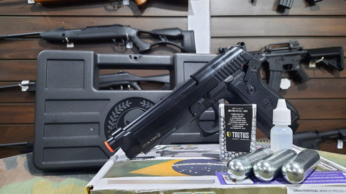 Airgun Pistola Modo Rajada Kwc Pt92 Fullmetal Blowback 4.5mm