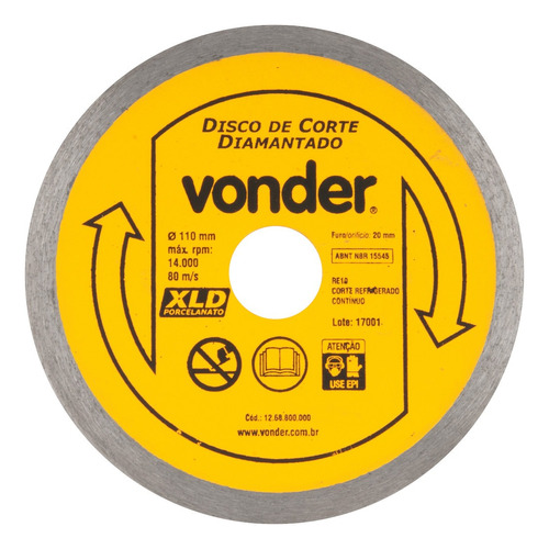 Disco De Corte Diamantado Para Porcelanato 4  Xld Vonder