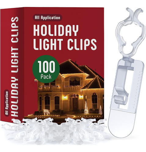 Clips Luces Navideñas (juego De 100) Canalones Y Tejas...