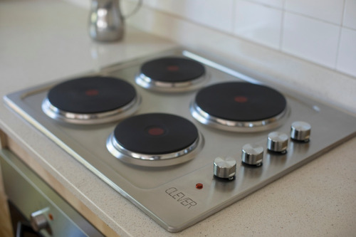 Imagen 3 de 8 de Anafe Electrico Clever 4 Hornallas 6000w Cocina Acero Inox